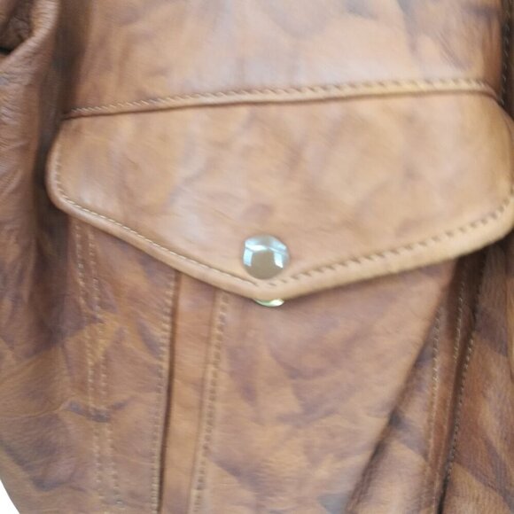 Vintage Genuine Deer Skin Brown Bomber Jacket Size 36 14 Mid Western Sport TOG - Picture 3 of 13